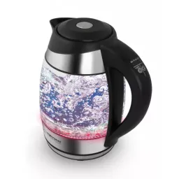 Ceainic electric esperanza kettle seine ekk026 glass black with led light and temperature controller, 2200w, 1,7l, the kettle will heat the water up to 60°c, 70°c, 80°c and 90°c. concealed heating element, 360° swivel base, auto shut-off after boiling