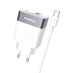 Incarcator ksiga wall charger with cable usb to micro-usb 18w ksc-369 baize, white