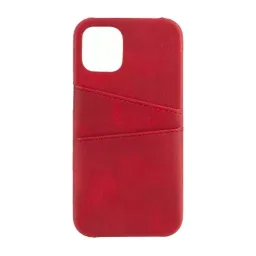 Husa helmet case leather iphone 11 pro max with pocket, red, 6.5"