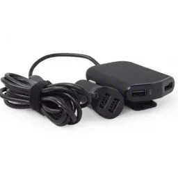 Incarcator masina energenie eg-4u-car-01, 4x usb ports,  input 12,  24v dc,  output: up to 2.4 a,  charge up to 4 devices simultaneously,  2 ports for the front and 2 ports for backseat passengers,  turns,  1.8m cable,  black