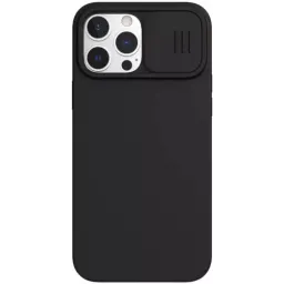 Husa nillkin apple iphone 13 pro max, camshield silky magnetic silicone case, elegant black, 6.7"