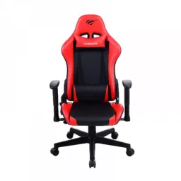 Fotoliu gaming havit gaming chair  gc938, headrest & lumbar cushion, 2d armrest, half pu leather, nylon feet,  black/red