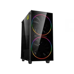 Case ATX GAMEMAX Black Hole, w/o PSU, 2x200mm ARGB fans, PWM hub,Transparent panel, USB3.0, Black