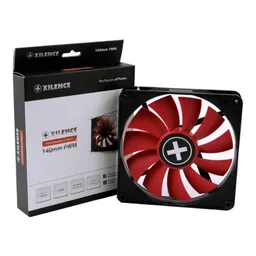140mm Case Fan - XILENCE XPF140.R.PWM Fan, Performance C, 140x140x25mm, 700rpm, <30dBa, 62.05CFM, hydro bearing, 4Pin with PWM,  Black/Red