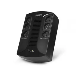 SVEN UP-L1000E, Line-interactive UPS with AVR, 1000VA /510W, 6 x Schuko outlets (3 backed up, all 6 surge protected), LED status indication,Black