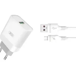 XO L63, Micro-USB Cable, 1USB, Quick Charge 3.0, 15W, Black