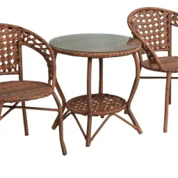 Set mobilă de grădină Mobhaus Jarub 2 scaune, cafeniu