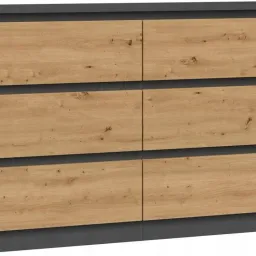 Comodă TopEshop Malwa M6 120, antracit/stejar artizanal