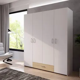 Dulap Fortuna Econobox 159x190cm, alb/stejar puccini