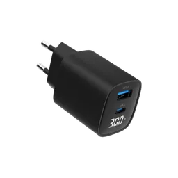 Зарядное устройство Gembird TA-UC-PDQC30LCD-BK-01, 30Вт, Чёрный