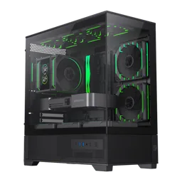 Компьютерный корпус Gamemax VISTA 2 MB, Mini-Tower, Без блока питания, Чёрный