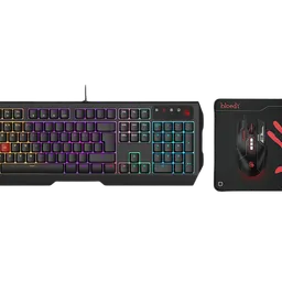 Set Tastatură + Mouse + Mouse Pad Bloody B1700 , Cu fir, Negru