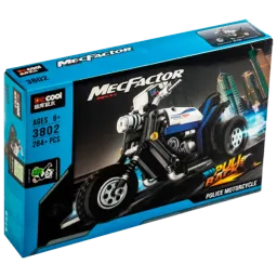 Constructor DeCool Pull Back Police Motorbike