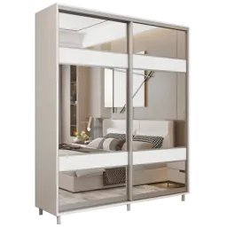 Dulap cupe Mobildor-Lux ARON 1400 K3 8681 140 x 60 x 220 / LPAL / Alb briliant