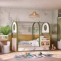 Pat pentru copii Newjoy Joy Montessori 160 x 200 cm / Lemn / Green