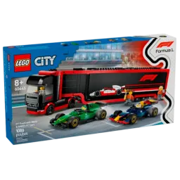 LEGO F1 Truck With Rb20 & Amr24 F1 Cars