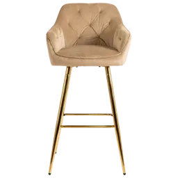 Scaun de bar Mebel Elite Salem Catifea / Lemn / Beige