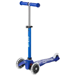 Trotinetă pentru copii cu trei roți Micro Mini Deluxe LED (MMD176) 50 kg/ Blue White