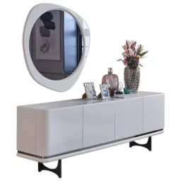 Comodă Seskalar Arke Mirror 80 x 223 x 47 / PAL / Alb