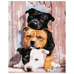 Pictură pe numere Strateg Trei Pidbull GS1013 50 x 40 cm / Verticală