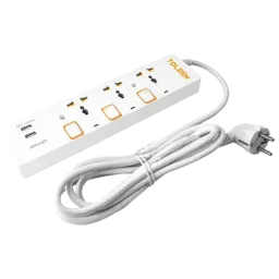 Prelungitor Tolsen 3P+USB 3 m White