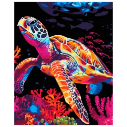 Pictură pe numere BrushMe Fantezia broaștei țestoase BSB0017FC 50 x 40 cm / Verticală