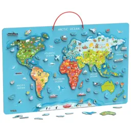 Puzzle magnetic VIGA Harta lumii