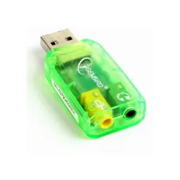 Gembird SC-USB-01 "Virtus" USB Sound Card, connectors: USB A-type male, 3.5mm stereo headphone jack, 3.5mm microphone input jack, 3.5 mm line-in jack