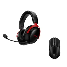 Set Gaming 5, Headphones HyperX Cloud III, Black/Red + Mouse HyperX Pulsefire Haste 2 Core, Black