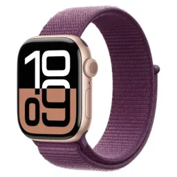 Apple Watch Series 10 GPS 42mm MWWK3 Rose Gold Aluminum case with Plum Sport Loop