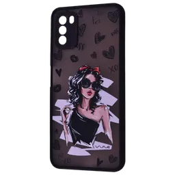 Husă pentru smartphone Samsung Galaxy A03s (Cartoon Little Black Dress) Black