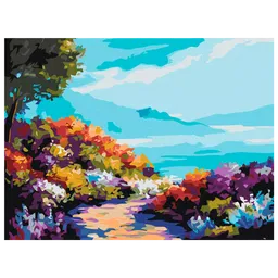 Pictură pe numere BrushMe Flori la malul mării RBS1006FC