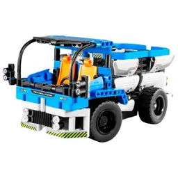 Constructor cu telecomandă XTech 2 in 1 Mixer Truck Blue