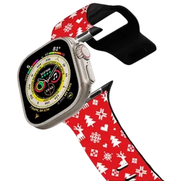 Curelușă Apple Watch Ultra 2 Impact Band CHRISTMAS Red White Pellets, 42, 44, 45, 49 mm