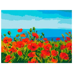 Pictură pe numere BrushMe Câmp de maci, Claude Monet RBS1005FC