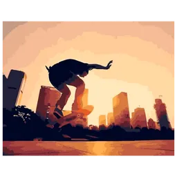 Pictură pe numere Strateg Parkour pe fundalul orașului DY112