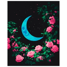 Pictură pe numere BrushMe Luna înflorită BS54153FC