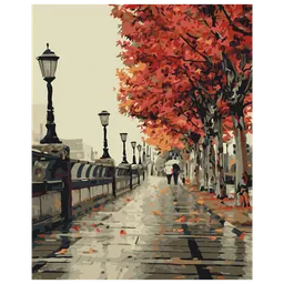 Pictură pe numere BrushMe Bulevardul de toamnă BS117