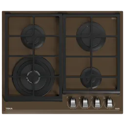 Plită încorporabilă pe gaz Teka GZC 64320 LB Brown Sticlă călită, Gratare: Fontă