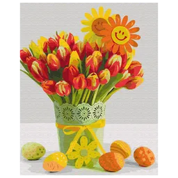 Pictură pe numere BrushMe Lalele de Paște BS51849