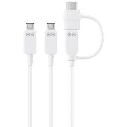 Cablu pentru telefon Samsung EP-MN930 USB Type-A/ 2 x microUSB, USB Type-C White