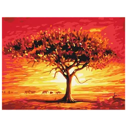 Pictură pe numere BrushMe Soarele deșertului RBS52210FC 40 x 30 cm, Pânză