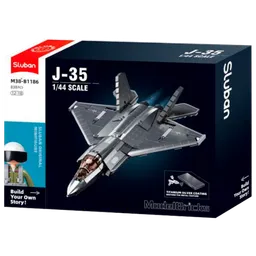 Constructor Sluban J-35S Stealth Aircraft Gray