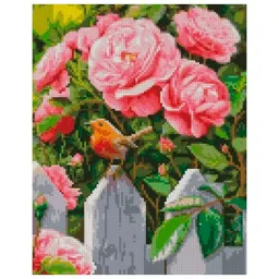 Pictură pe numere Strateg O pasăre lângă trandafiri HX416