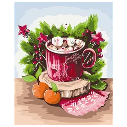 Pictură pe numere BrushMe Marshmallow în cană BS52744