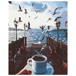 Pictură pe numere BrushMe Mare de cafea BS51384