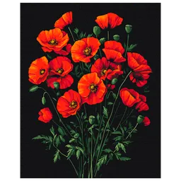 Pictură pe numere BrushMe Farmecul macilor BS54146FC