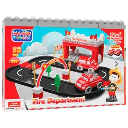 Constructor Ucar Toys Fire Depatment Multicolor Numărul de piese 52, 0.5+