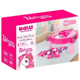 Măsuță cu constructor Dolu Unicorn Pink