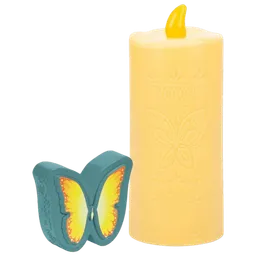 Lampă de masă fan Paladone Encanto Candle Light with Butterfly Remote Yellow